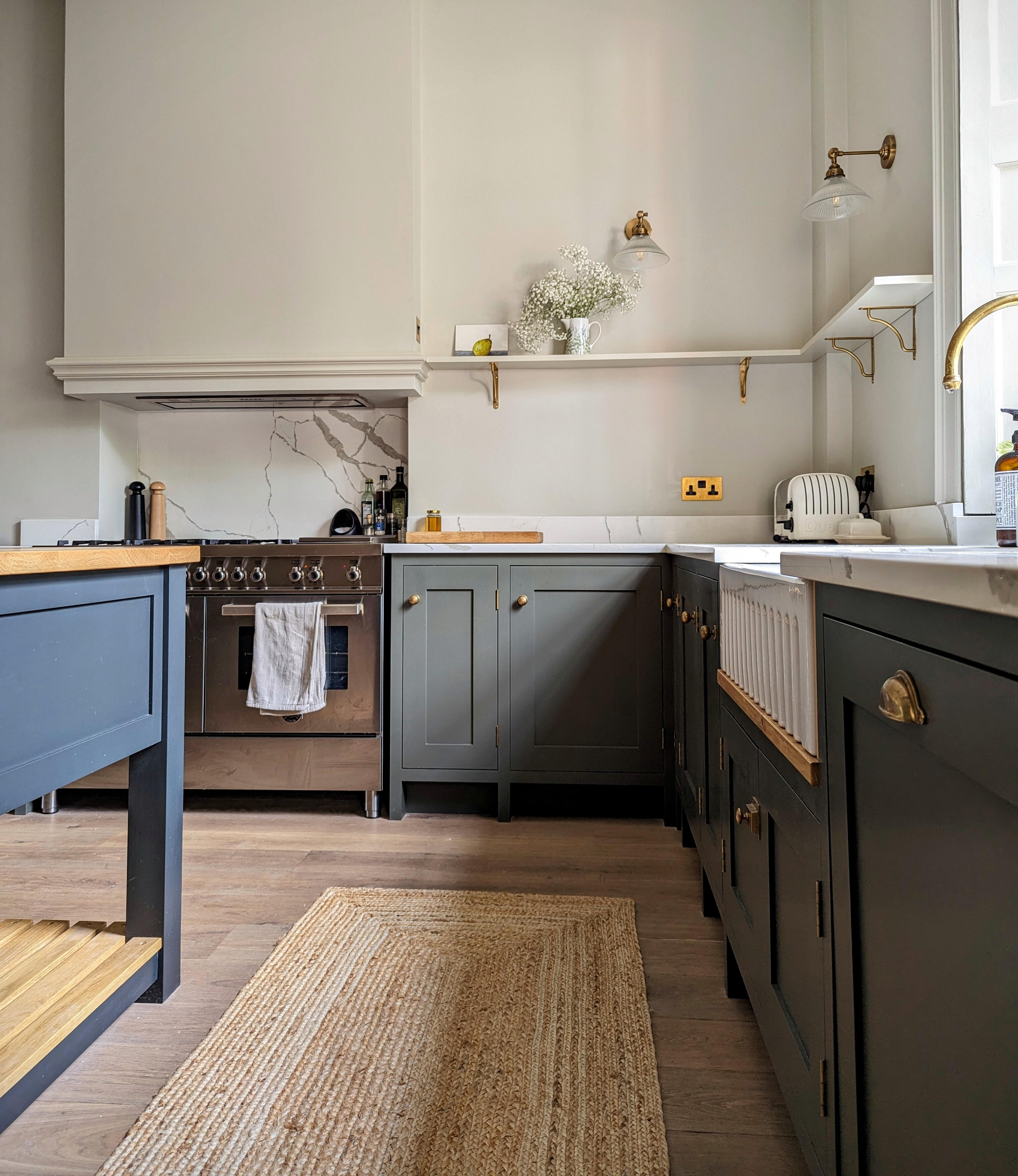 Shaker kitchen Solid timber in frame shaker kitchen. Handmade by Joshua howard joinery in Yorkshire. With Devol brass hardware