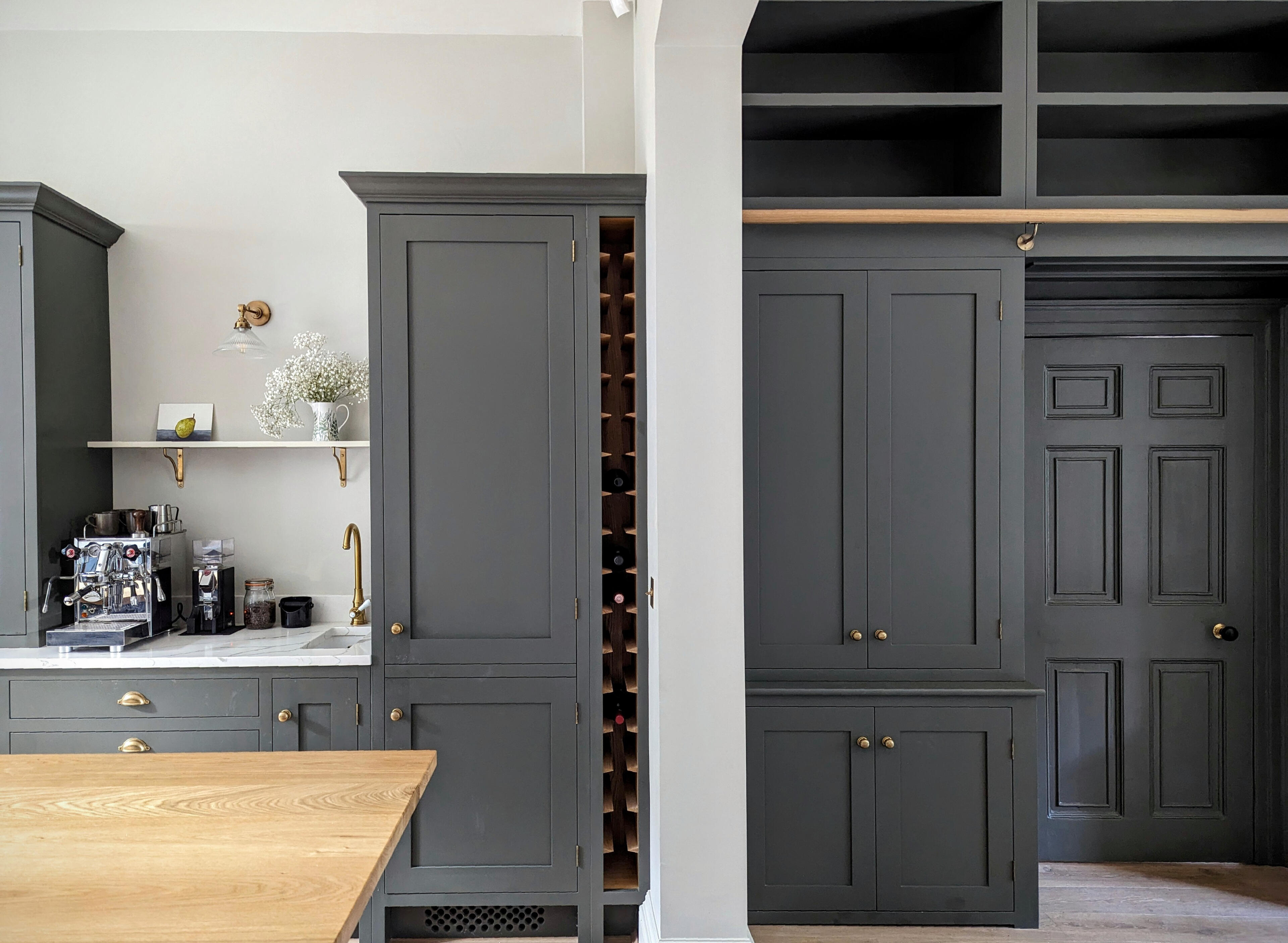 Shaker kitchen Joshua howard joinery made shaker kitchen with wine storage and built in furniture