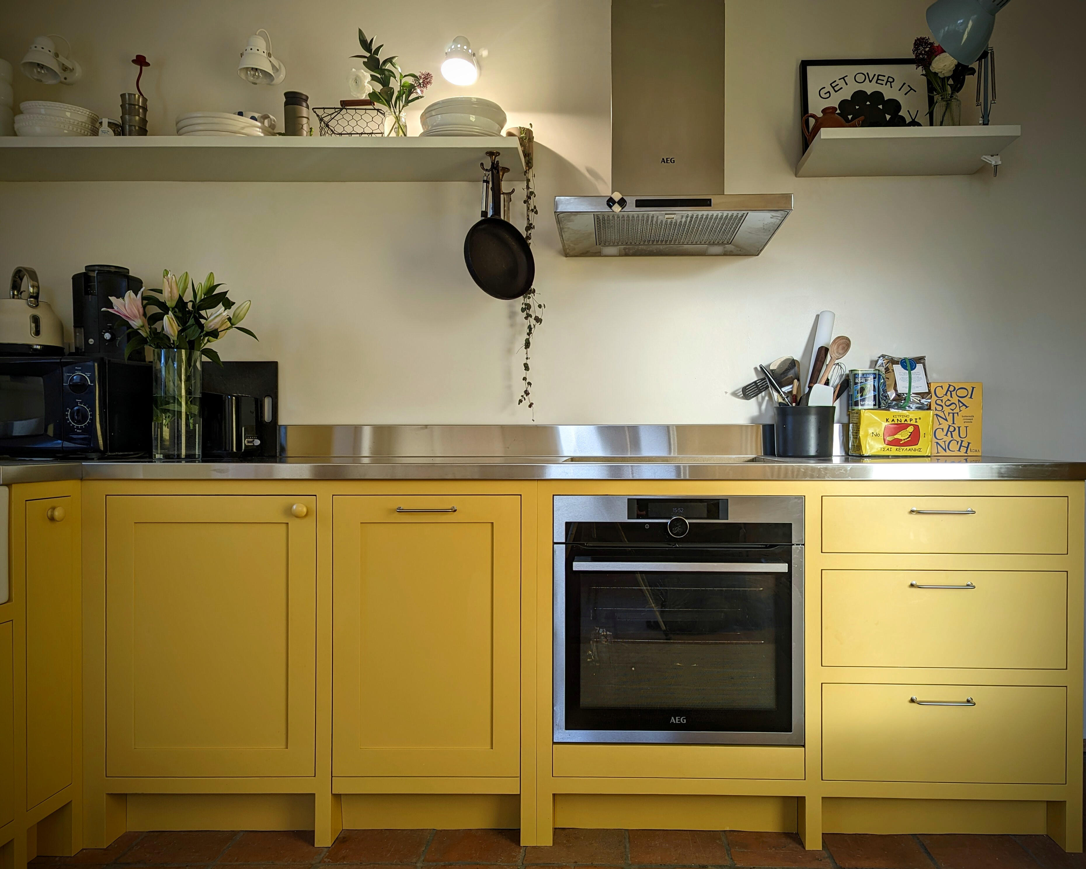 Shaker kitchen In frame shaker kitchen with stainless steel worktop. Handmade in Yorkshire by Joshua howard joinery