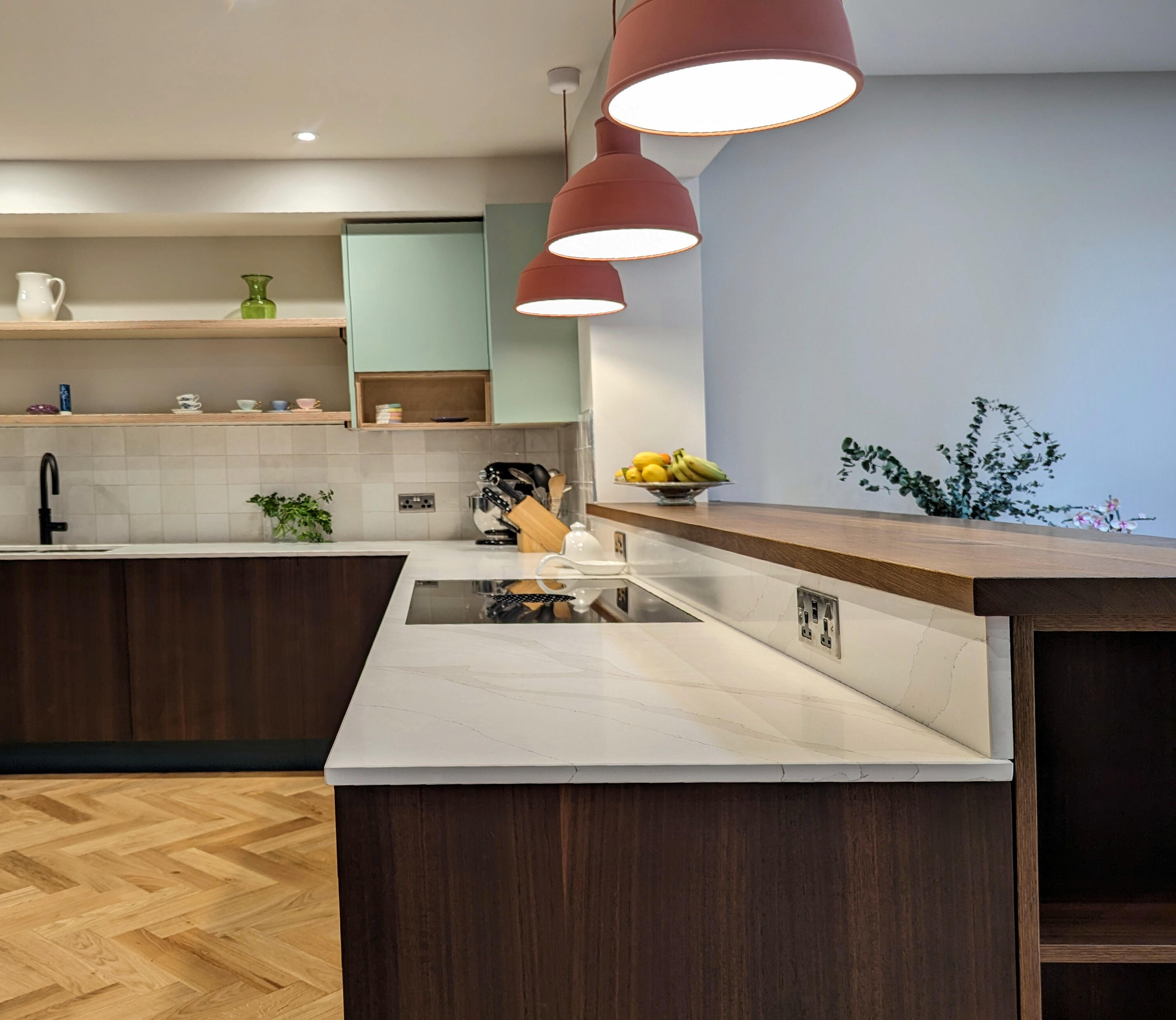 Contempary kitchen Fumed eucalyptus kitchen with solid maple drawers and birch plywood cabinets. Bespoke made my Joshua Howard joinery