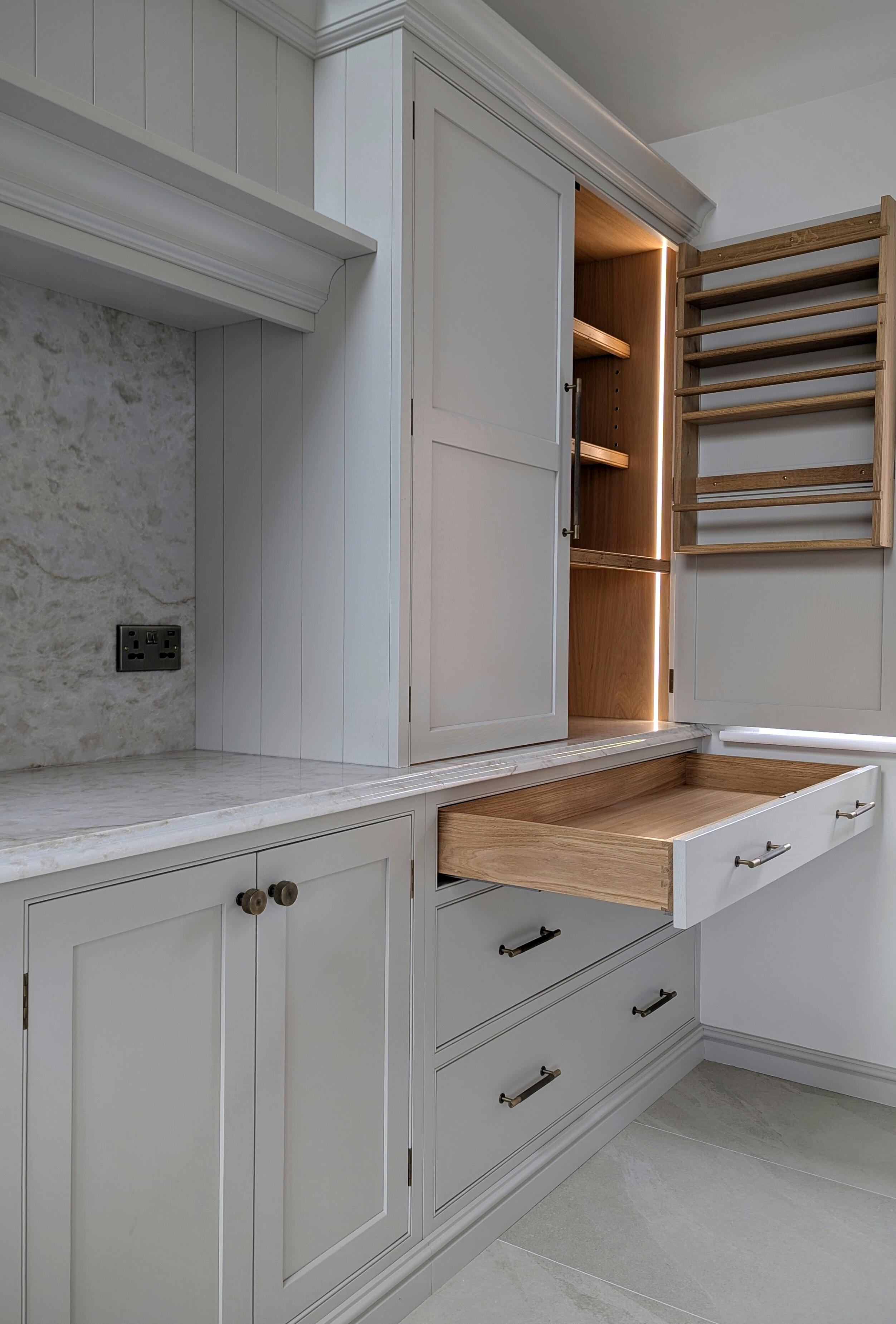 Shaker kitchen In frame shaker kitchen with solid brass handles. Bespoke made by Joshua howard joinery inYorkshire